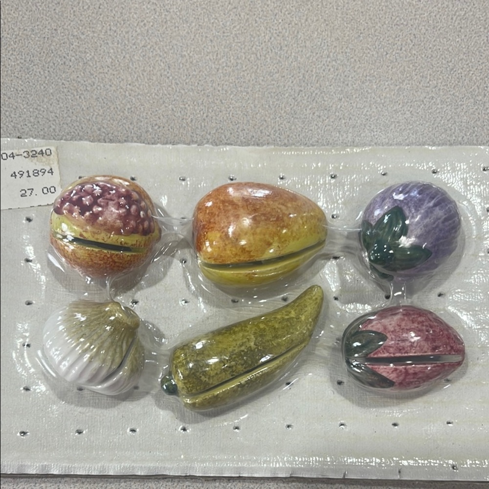 Colorful Ceramic Fruit Napkin Holder Set
